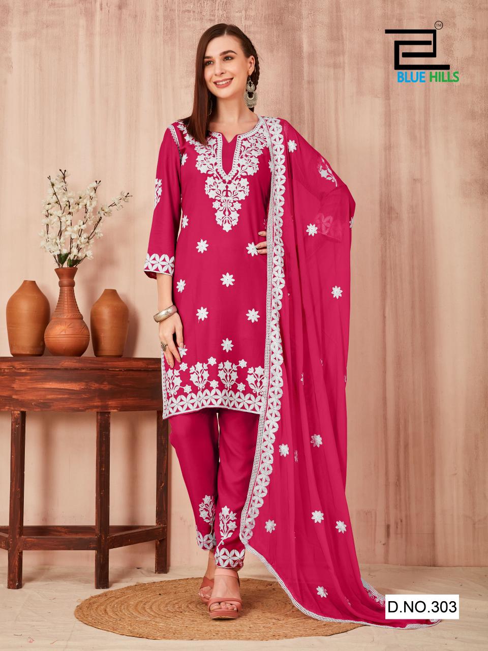 Shenaaz Vol 3 By Blue Hills Designer Embroidery Kurti With Bottom Dupatta Wholesale Shop In Surat
